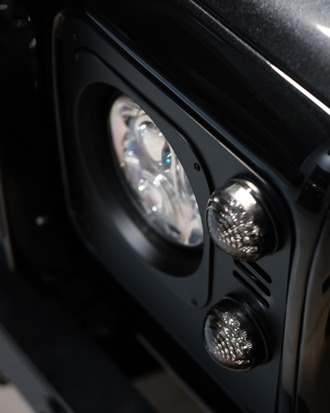 Defender heritage aluminium headlight surrounds